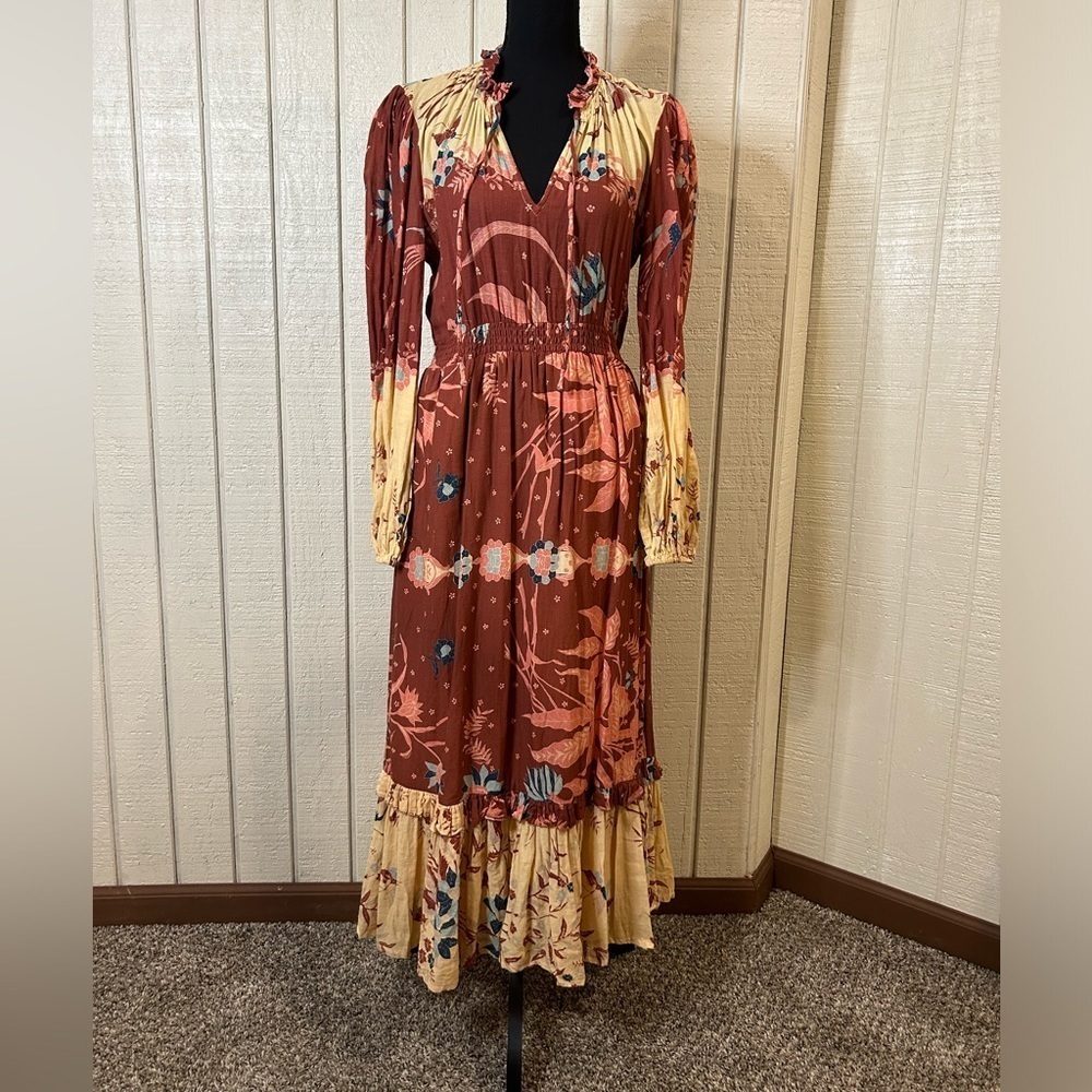 Anthropologie Othilia Carmela Long Sleeve Maxi Dress, size small. - Picture 3 of 6